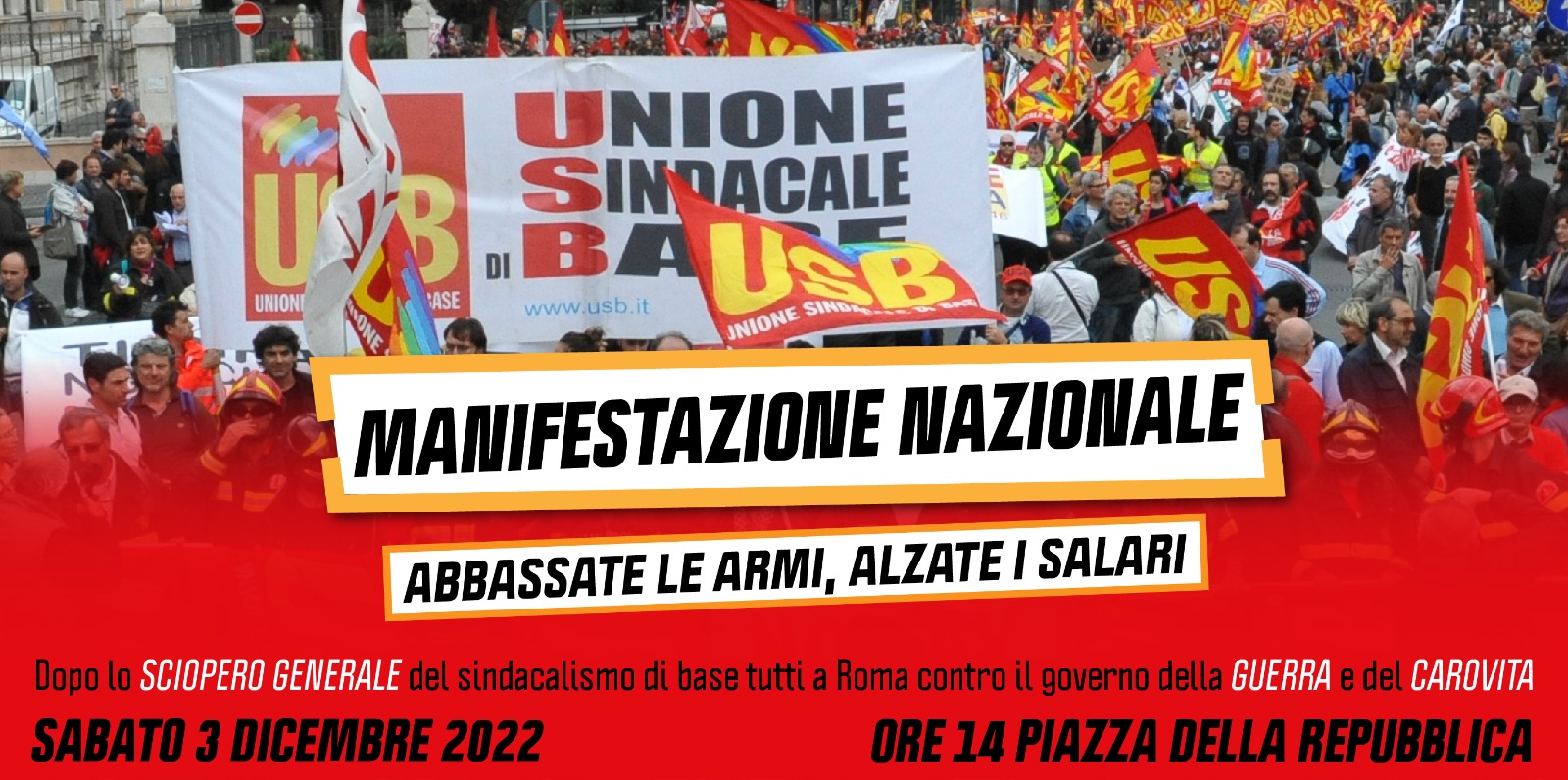 Manovra, USB: "Giorgia Meloni si inginocchia alla UE e l'Italia corre verso la recessione. Il 2 dicembre sciopero generale, il 3 tutti/e a Roma"