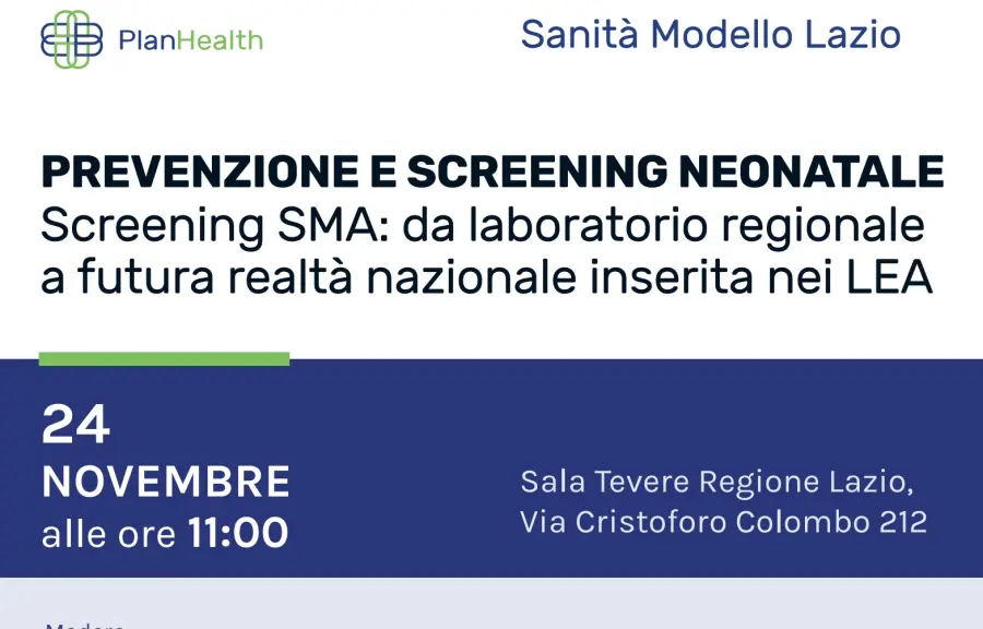 Sanità Lazio, il 24 novembre convegno  su screening neonatale SMA