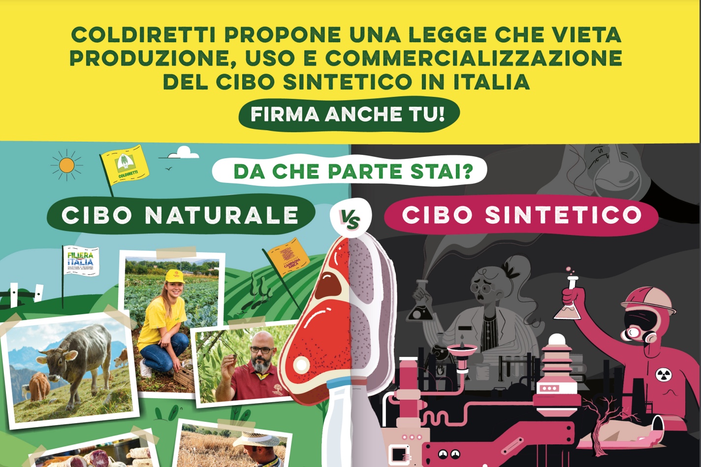 Coldiretti Lazio lancia petizione contro il cibo sintetico in tutti i mercati di Campagna Amica