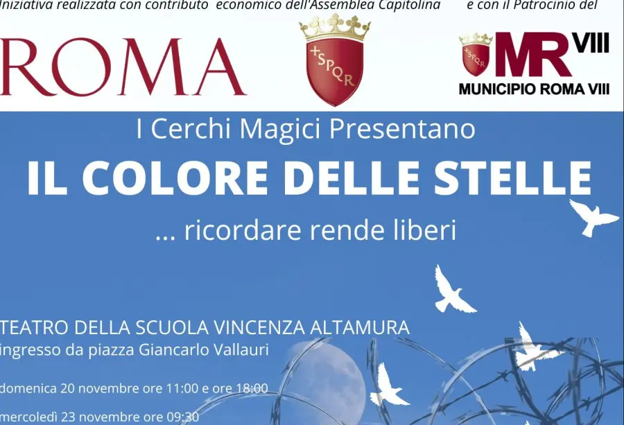 Roma, il  20 e 23 novembre “Il colore delle stelle… ricordare rende liberi”, spettacolo teatrale-musicale contro ogni forma di violenza