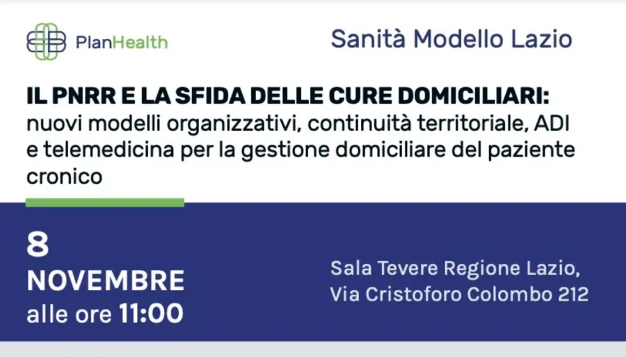 Sanità Lazio, martedì 8 convegno su Pnrr e sfida cure domiciliari