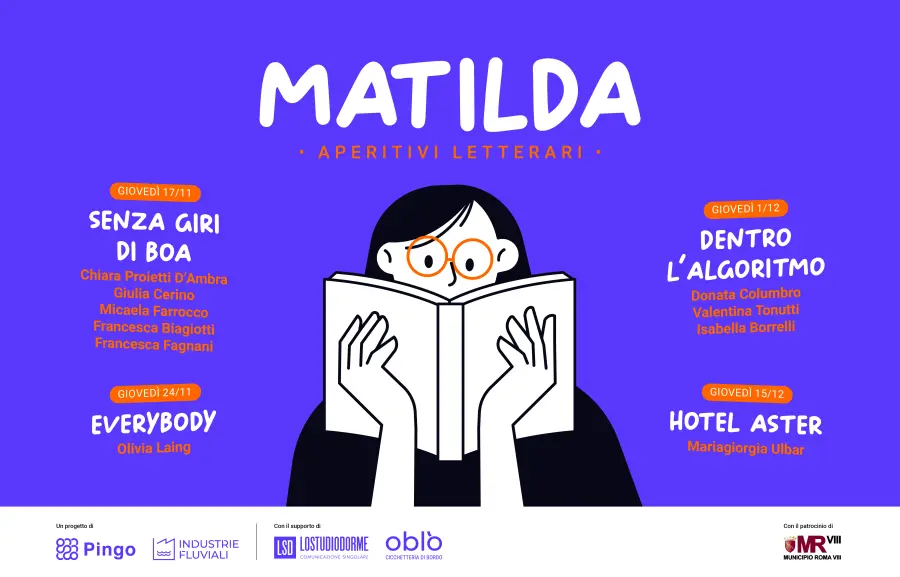Matilda, aperitivi letterari al femminile. Dal 17 novembre ogni giovedì alle 18:30