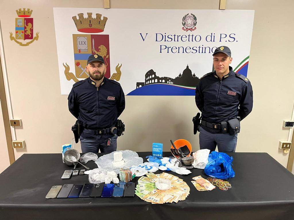 Roma, stretta sulle attività di spaccio in zona Prenestino da parte della Polizia di Stato: arrestate 5 persone  