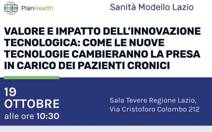 Sanità Lazio, il 19 ottobre convegno su valore e impatto innovazione tecnologica
