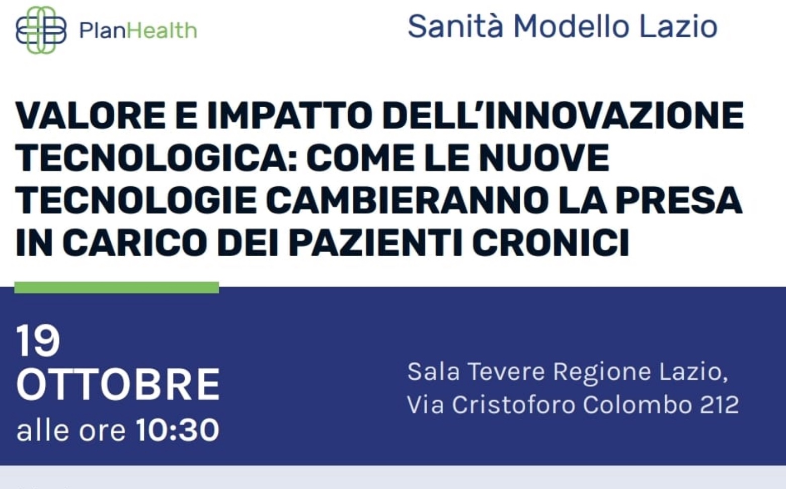 Sanità Lazio, il 19 ottobre convegno su valore e impatto innovazione tecnologica